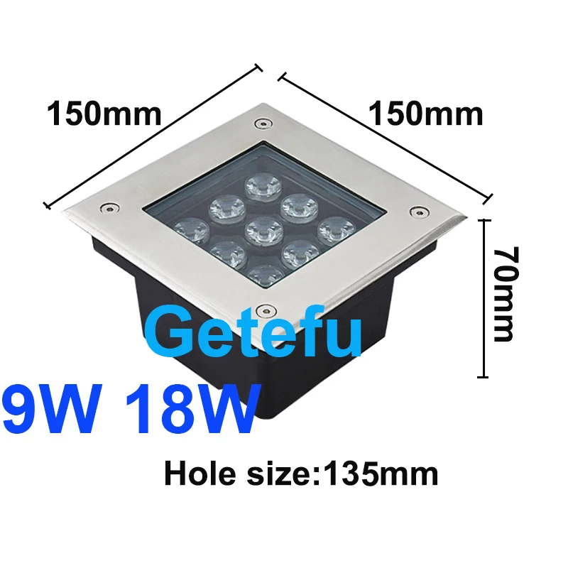 LED-Untergrundleuchte, 3 W, 5 W, 10 W, wasserdichte Stehlampe, Bodenleuchte für den Außenbereich, Landschaft, Garten, Weg, vergrabener Hof, 85–265 V, DC12 V, IP68 – Detail 10