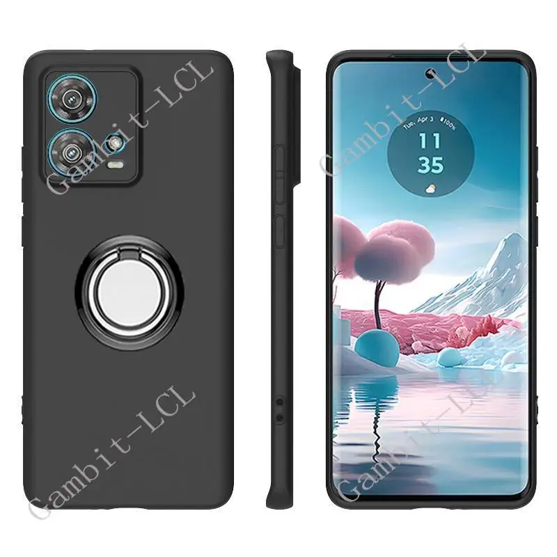 Para Motorola Edge 30 Fusion Moto S30 Pro XT2243-1 2243-2 soporte de anillo trasero funda de teléfono Smartphone TPU cubierta de silicona suave