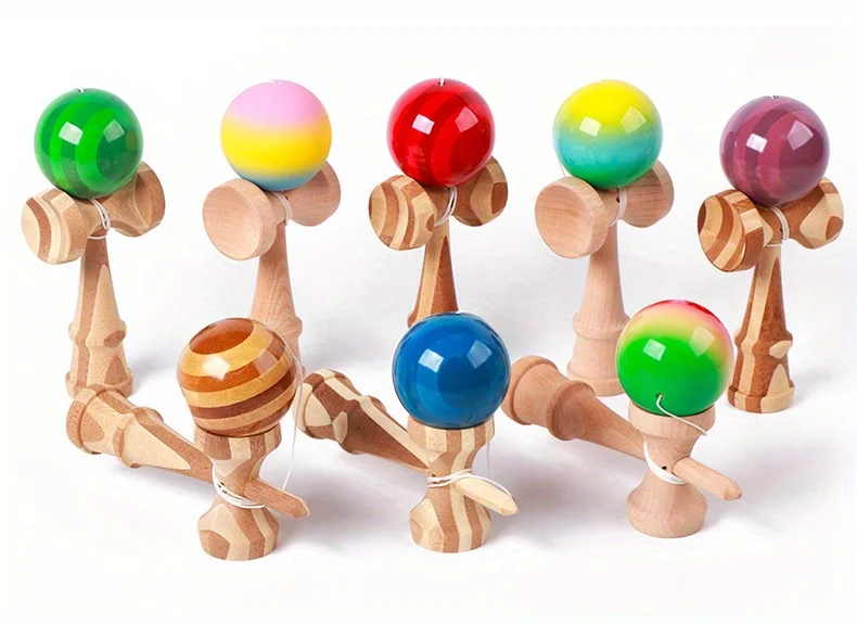 Kendamas Bambus DU Paint Outdoor Multifunktionaler Geschicklichkeitsball, Zaunreit- und Fangtrainingsball für Handkoordination – Detail 5
