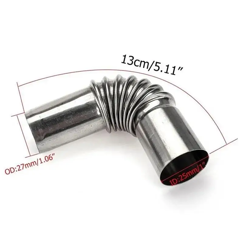 Conector de tubo de escape para calentador de estacionamiento diésel, tubo de codo de 25mm con abrazaderas para calentador diésel Webasto