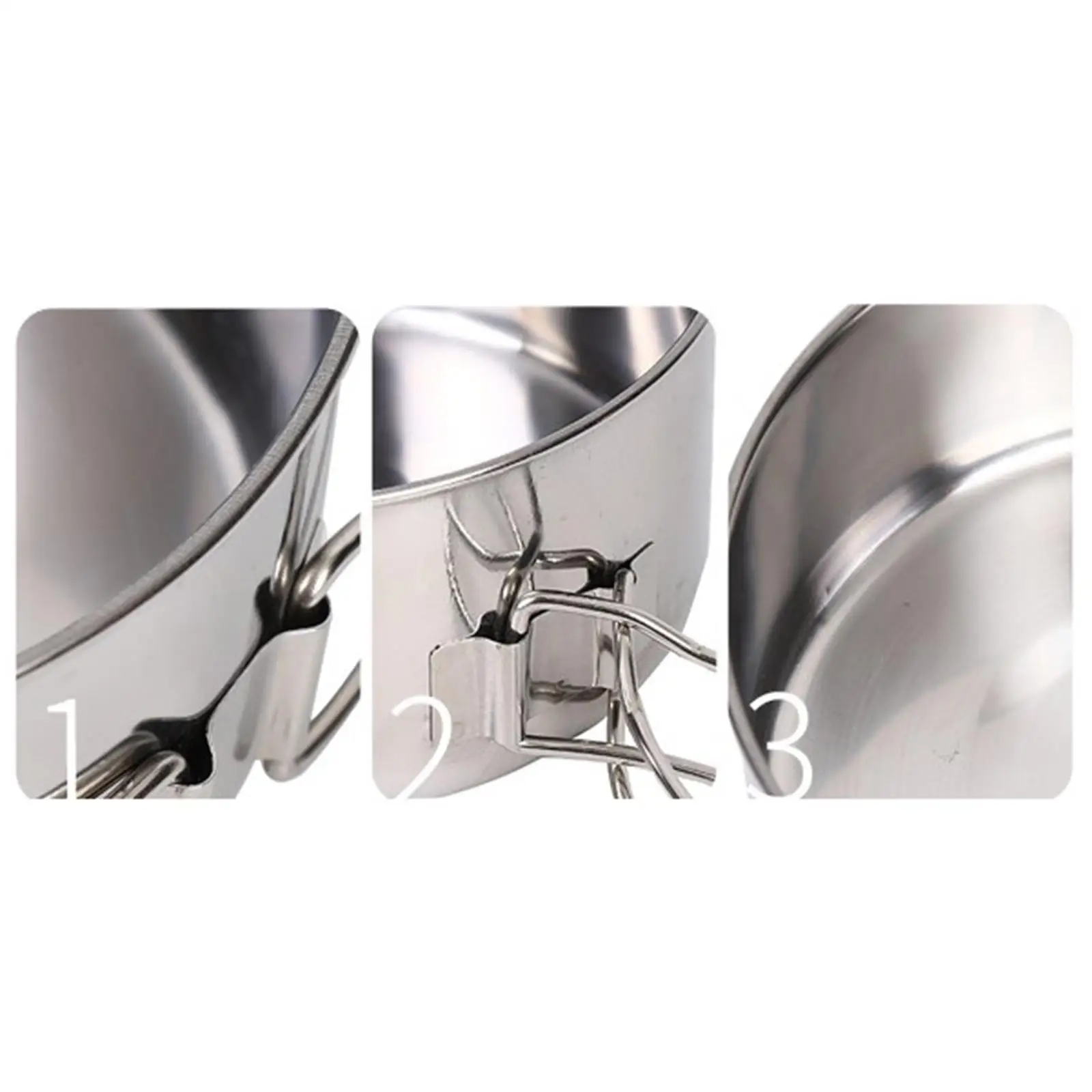 التخييم الأواني والمقالي مجموعة التخييم أواني الطبخ التخييم الطبخ طقم حلل استانلس ستيل المحمولة سعة كبيرة للتنزه في الهواء الطلق بجولة #5