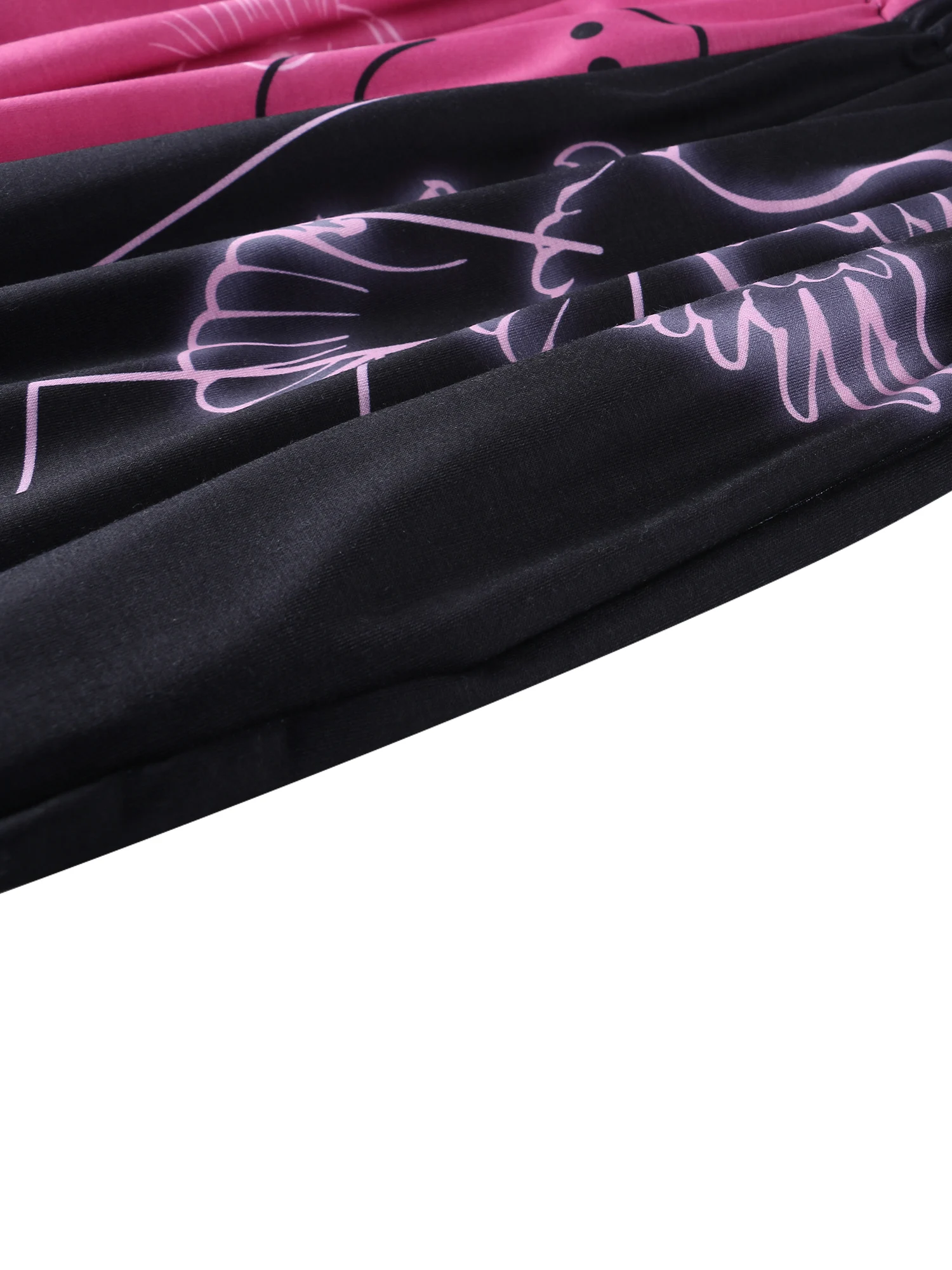 กางเกงลำลองผู้หญิงแฟชั่นสีตัดกันพิมพ์กางเกงเอวกลางขาบีม