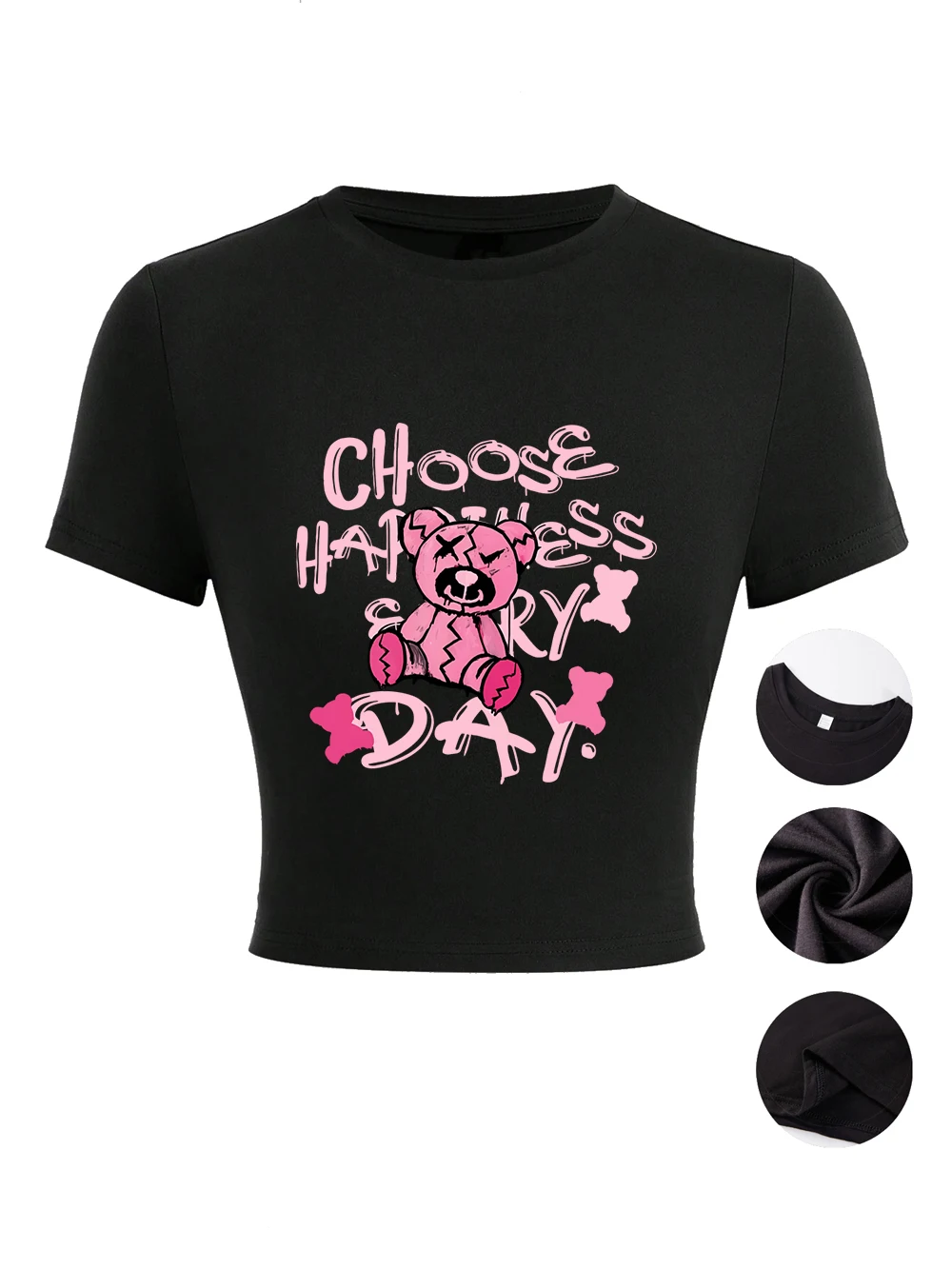 

Женские укороченные топы с принтом Broken Bear, летние, высокоэластичные, мягкие, облегающие футболки с коротким рукавом, повседневные, с круглым вырезом