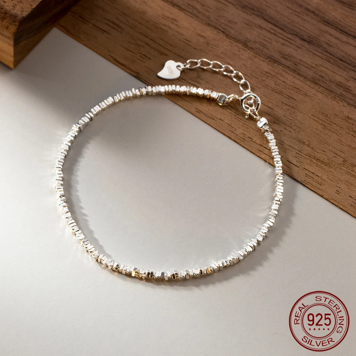 La Monada 15 + 4,5 cm proste nieregularne bransoletki dla kobiet srebro 925 biżuteria Sterling Fine 925 srebro bransoletka damska