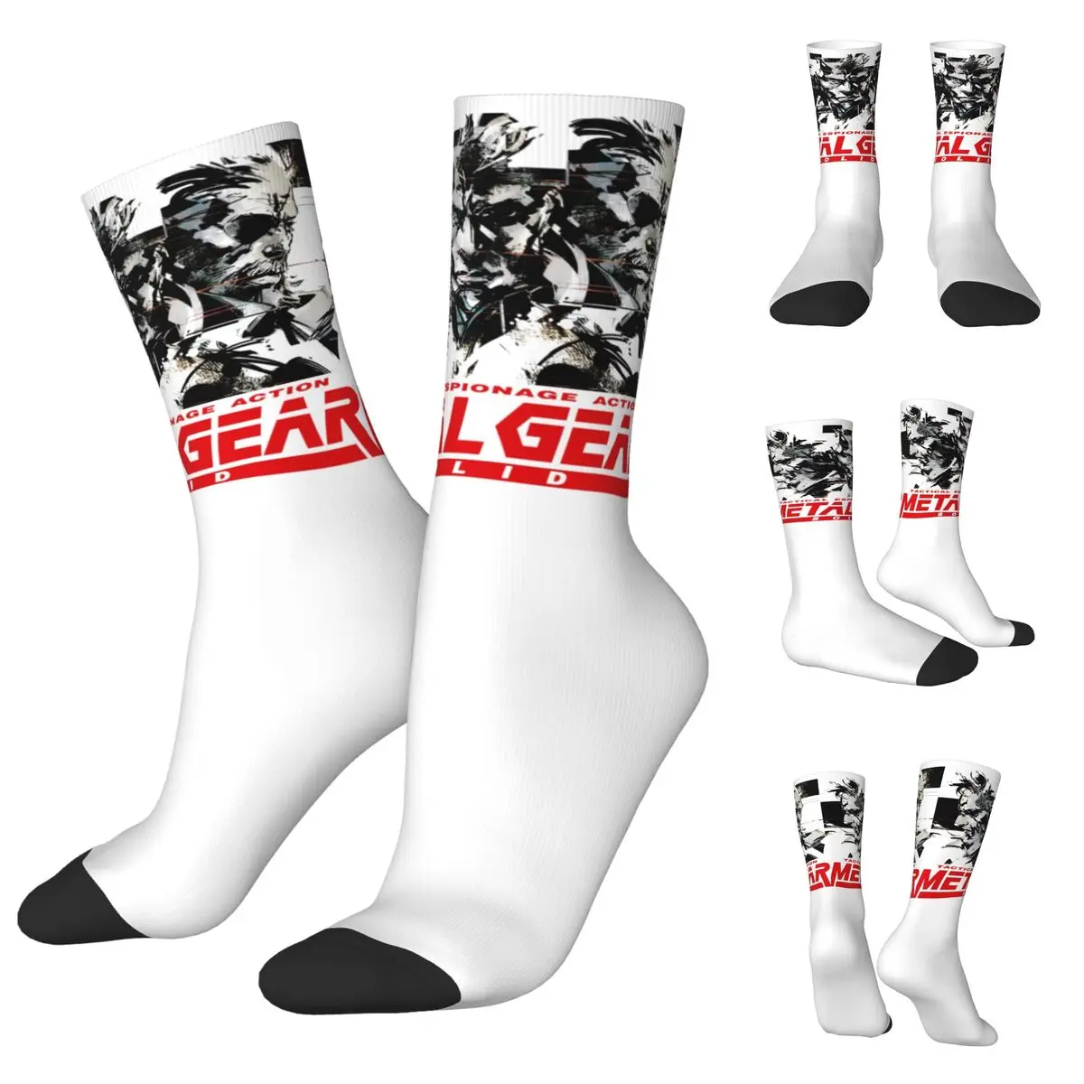 

MGS1 Solid Snake Game cosy Unisex Socks,Windproof Happy 3D printing Socks,Street Style Crazy Sock