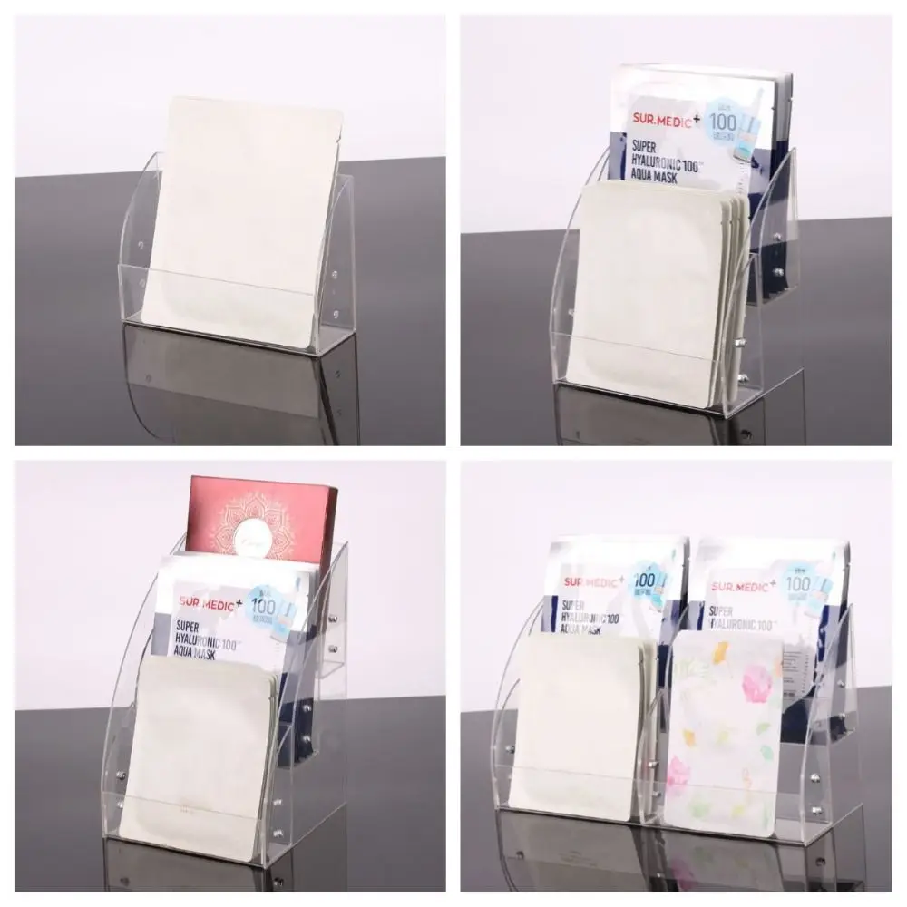 อะคริลิคพอกหน้าชั้นวางจอแสดงผลประเภทบันได 1/2/3 ชั้นผู้ถือเครื่องสําอางโปร่งใสขนาดใหญ่ความจุ Mark ผู้ถือปากกา