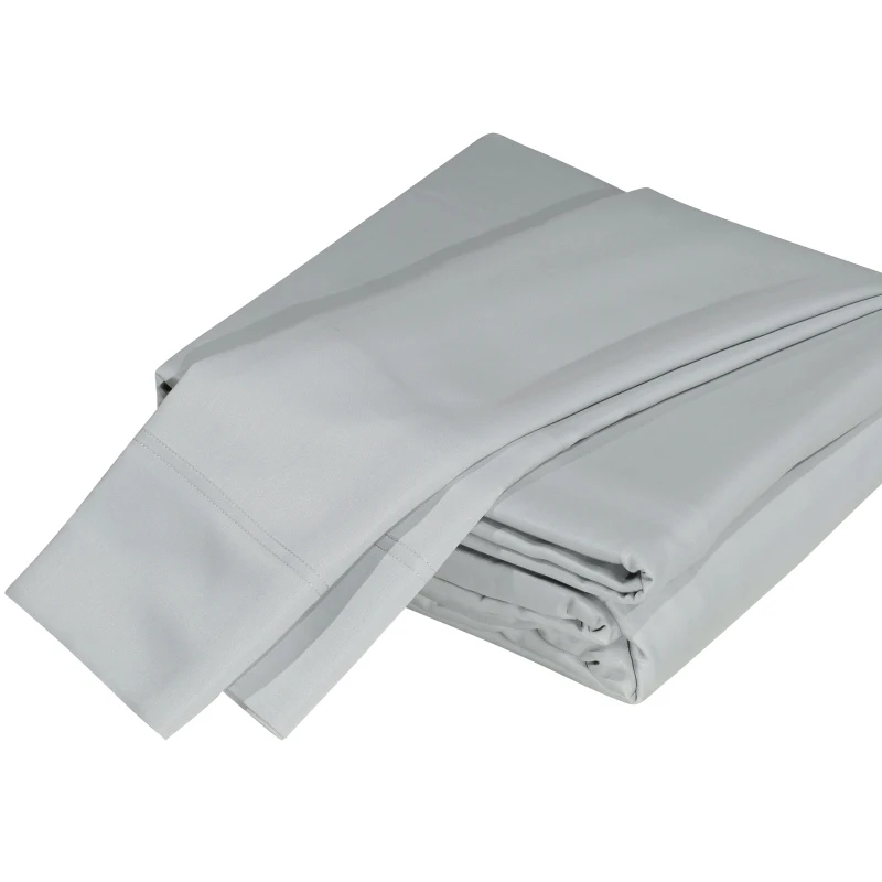 

Luxuriously Soft 100% Viscose Derived from Bamboo 3-Piece sheet Set , Oeko-TEX Certified, Twin - Lt Gray