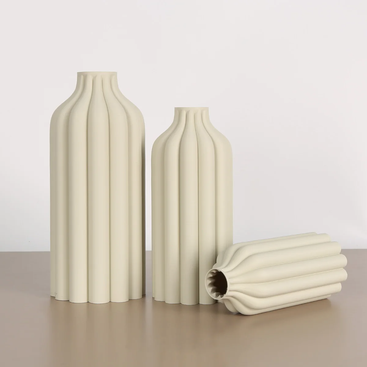 طقم مكون من 3 قطع، طقم مزهرية على الطراز البوهيمي، مناسب لغرفة المعيشة وغرفة الطعام وديكور المكاتب - مزهريات أنيقة