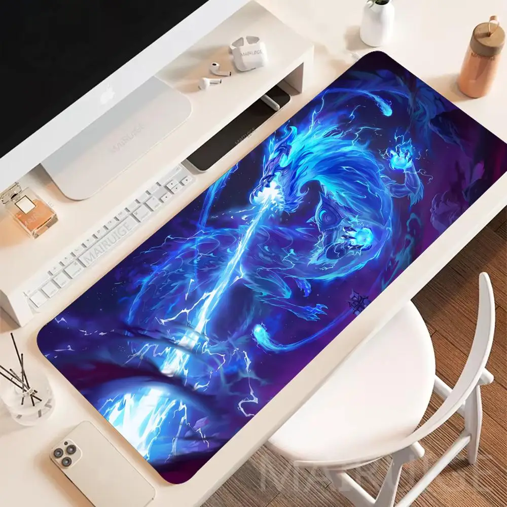 Cool Blue Water Dragon Mouse Pad Large Gaming Non-slip Gamer Keyboard Desk Accessory Aesthetic Laptop Tablet Mat Mini PC Playmat