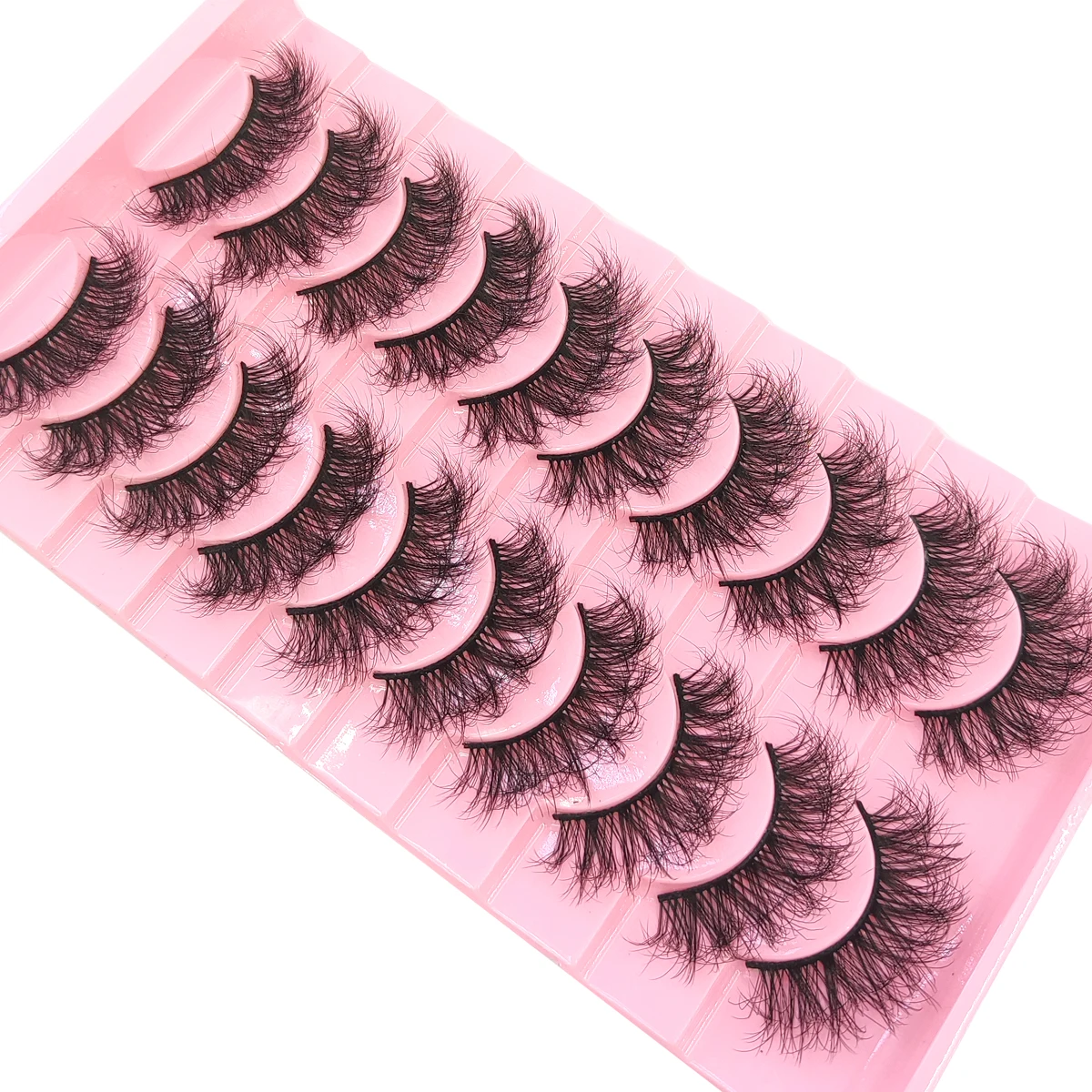 HBZGTLADNew 10 pairs fluffy faux mink eyelashes natural long false eyelash extension handmade volume 3d lashes makeup faux cils