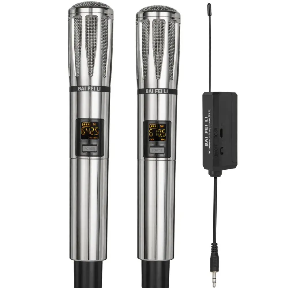 U66 Wireless Microphone Full Metal Professional Rechargeable Microphone With Recording To Micro S D