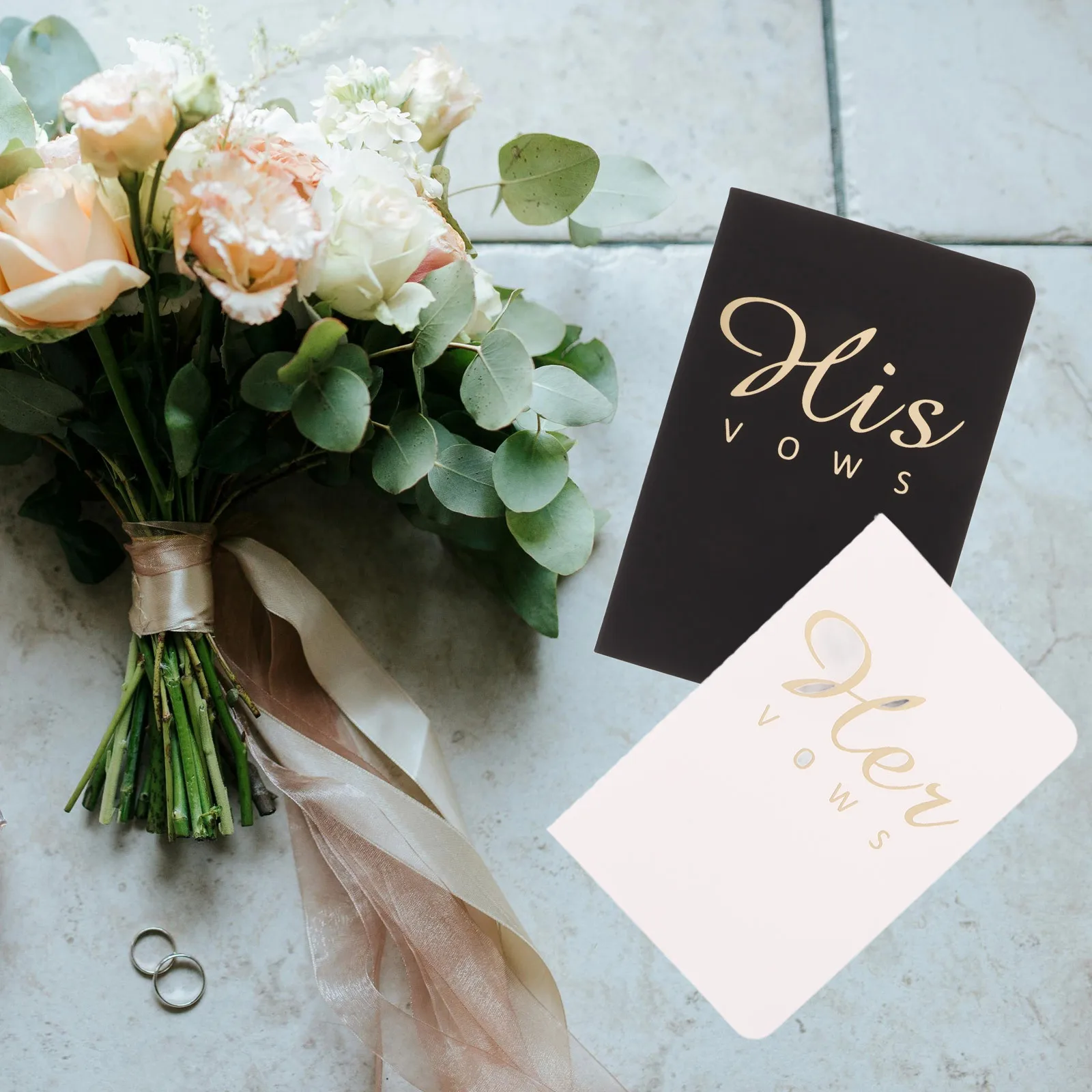 

4pcs Vow Book Gold Foil Lettering Wedding Vows Notebook His Hers Minimalist Design Bridal Shower Party Favor Keepsake Guestbook