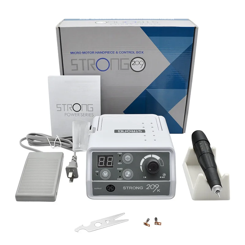 65W STRONG Nail Drill Machine-209K Control Box with 102L Handpiece(Maximum speed 45,000RPM)for Nail Art & Jewelry Polishing