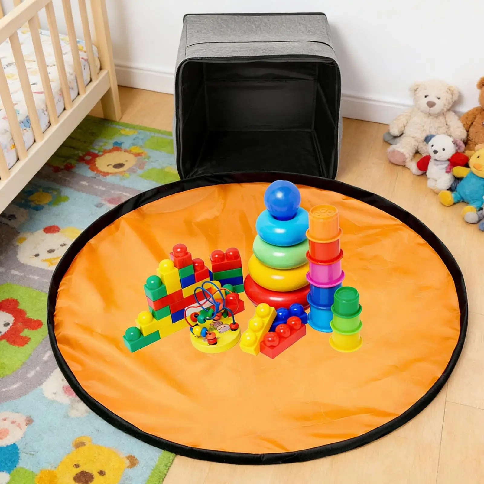 

Kids Toy Organizer Oxford Cloth Container With Play Mat Oxford Cloth Kids Toy Organizer Case For Building Blocks Dolls Boys