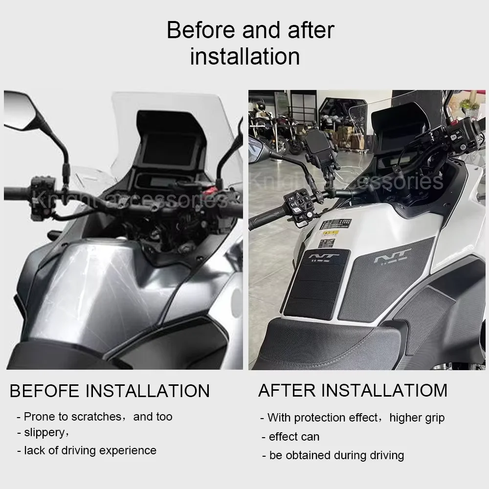 Per HONDA NT1100 NT 1100 Moto Anti-Slip Rilievo del Carro Armato Adesivo di Protezione Ginocchio Grip Serbatoio Carburante Adesivo Laterale Nuovo Modello 2023