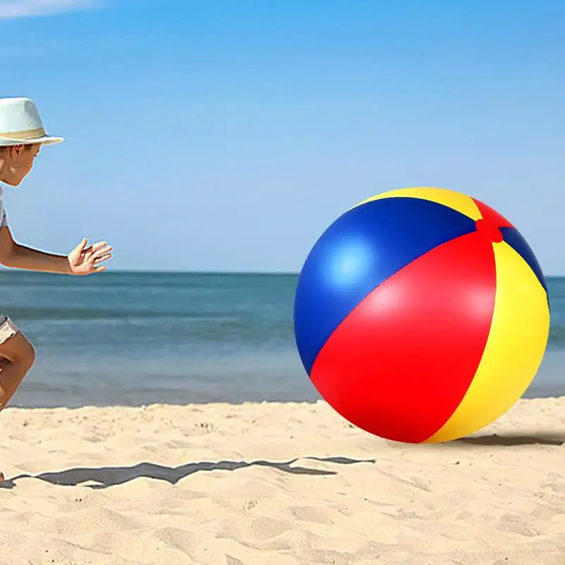 Strandbälle, große aufblasbare Poolbälle, Regenbogenfarben, aufblasbarer Ball, Sommerwasserspielzeug, bunt, aufblasbar, groß für das Sommerspiel