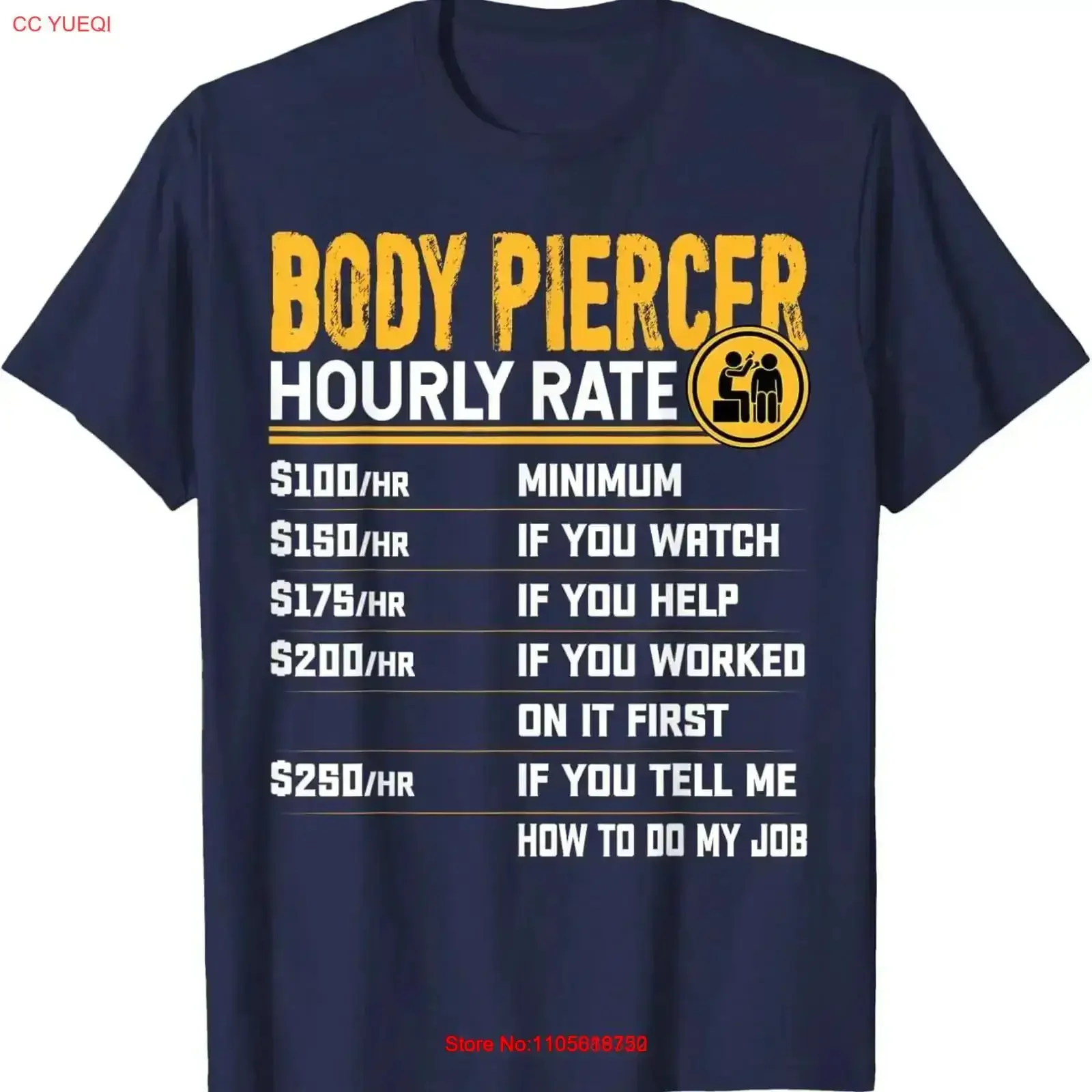 Funny Body Piercer Hourly Rate Modification T Shirt vintage Washed streetwear Casual Stylish graphic designer clothes vintage