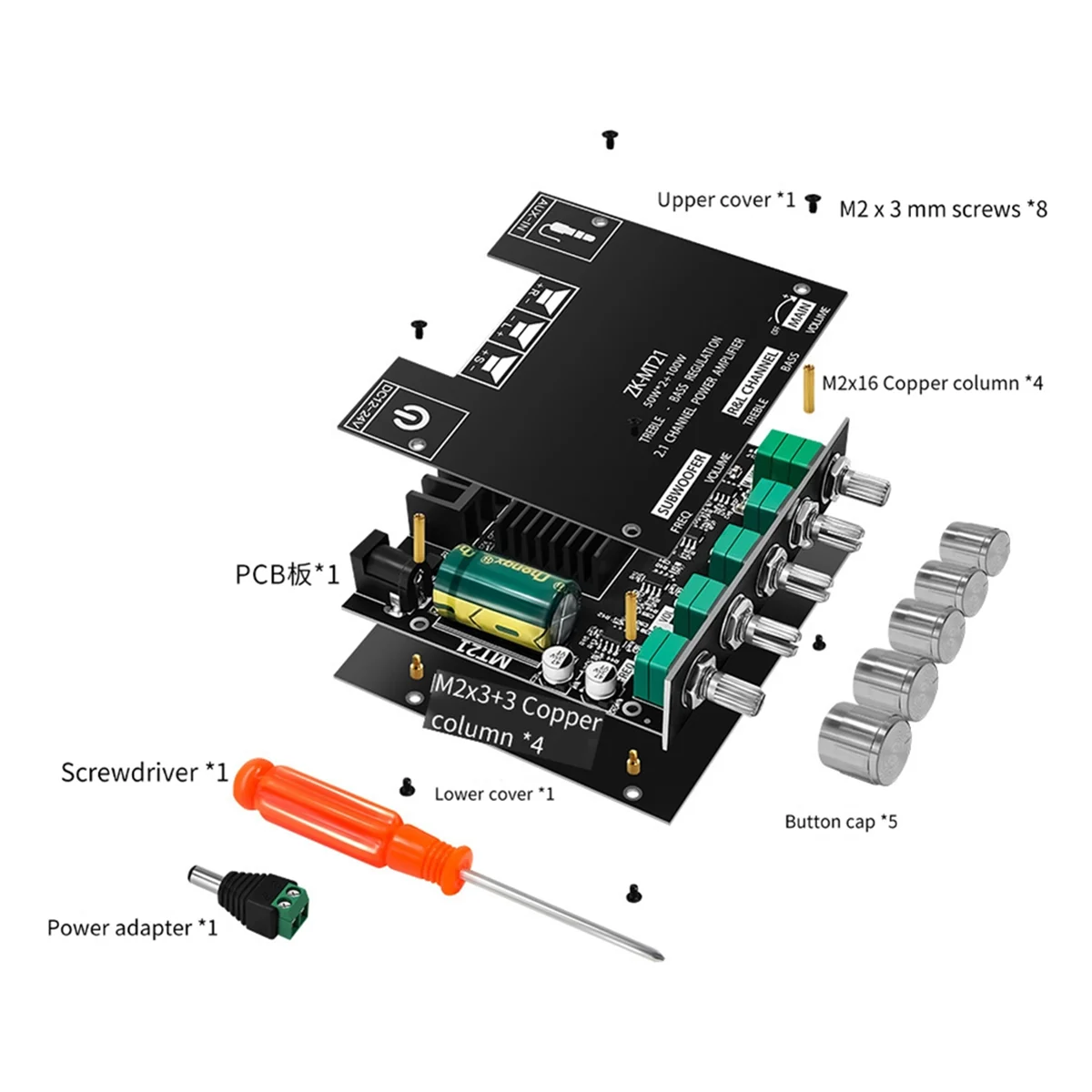 POP-lBT5.0 تضخيم مجلس 2.1 قناة 50WX2 + 100 واط جهاز تضخيم الصوت مجلس الصوت باس ستيريو تضخيم