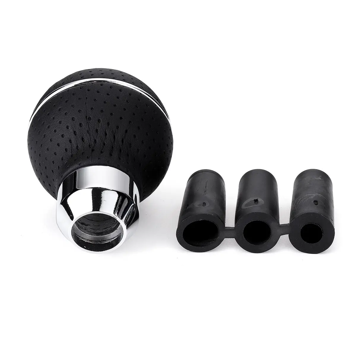 Black 5 Speed Aluminum Car Gear Shift Knob With Sleeve Adapter Lever Knob Universal For Ford For Focus For Mondeo For Fiesta