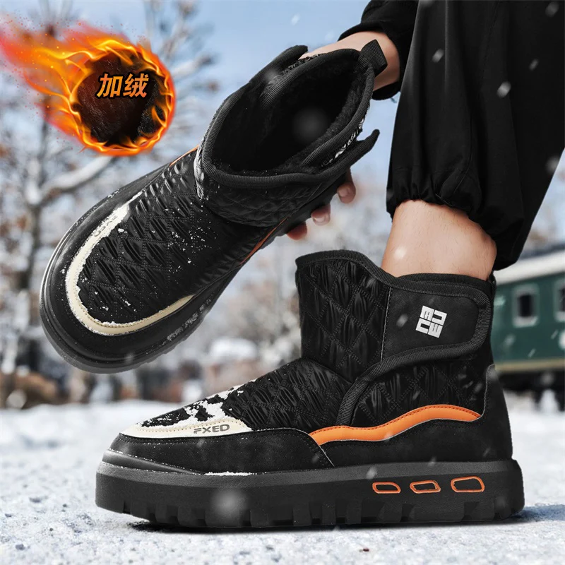 

Winter New Arrival Men's Thick-Sole Snow Boots High-Top Thickened Outdoor Warm Men's Oversized Cotton Winter Boots