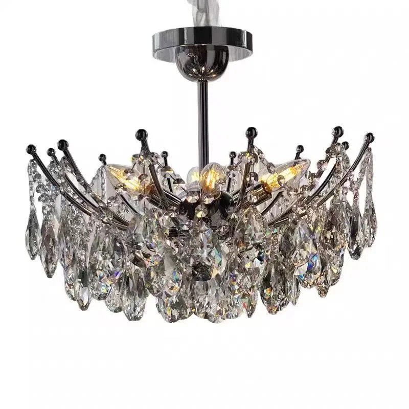 

Scandinavian light luxury crystal chandelier, celluloid body lustre, amber chandelier, dimmable, for living room dining room