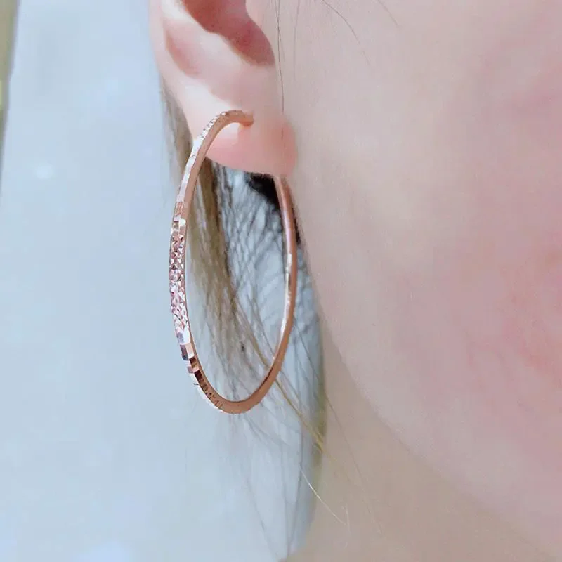 Fashion Charms Earrings for Women Classic Exaggerated Glamour Big Circle Hoop Earings Banquet Copper Plated Rose Gold  Jewelry