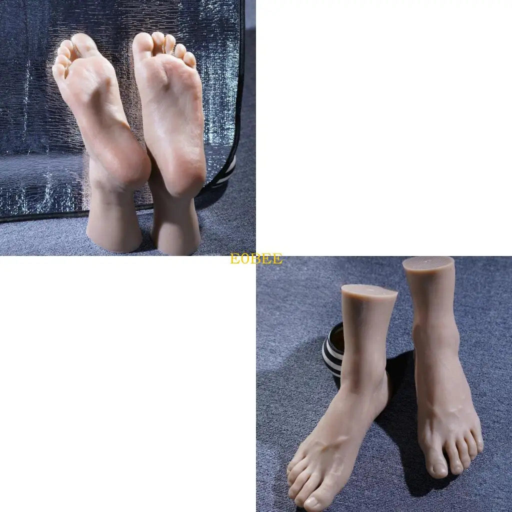

E0BE Teaching Aid TPE Foot Prototype Size 44 Simulation Foot Replicas TPE Texture Perfect for Shoe Exhibition Anatomy Learning
