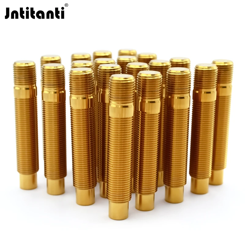 Jntitanti Threaded Double End Gr.5 Titanium Ti-6Al-4V Wheel Stud Convertion M14x1.5mm Wheel Bolts to Lug Nut for European Cars