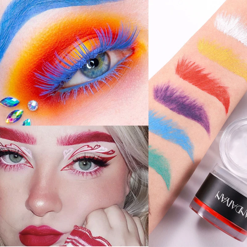 8 ألوان ماتي أبيض أسود البرية الحاجب تصفيف الحاجب كريم شفاف مقاوم للماء الحاجب الشمع اثنين في واحد كريم الحاجب