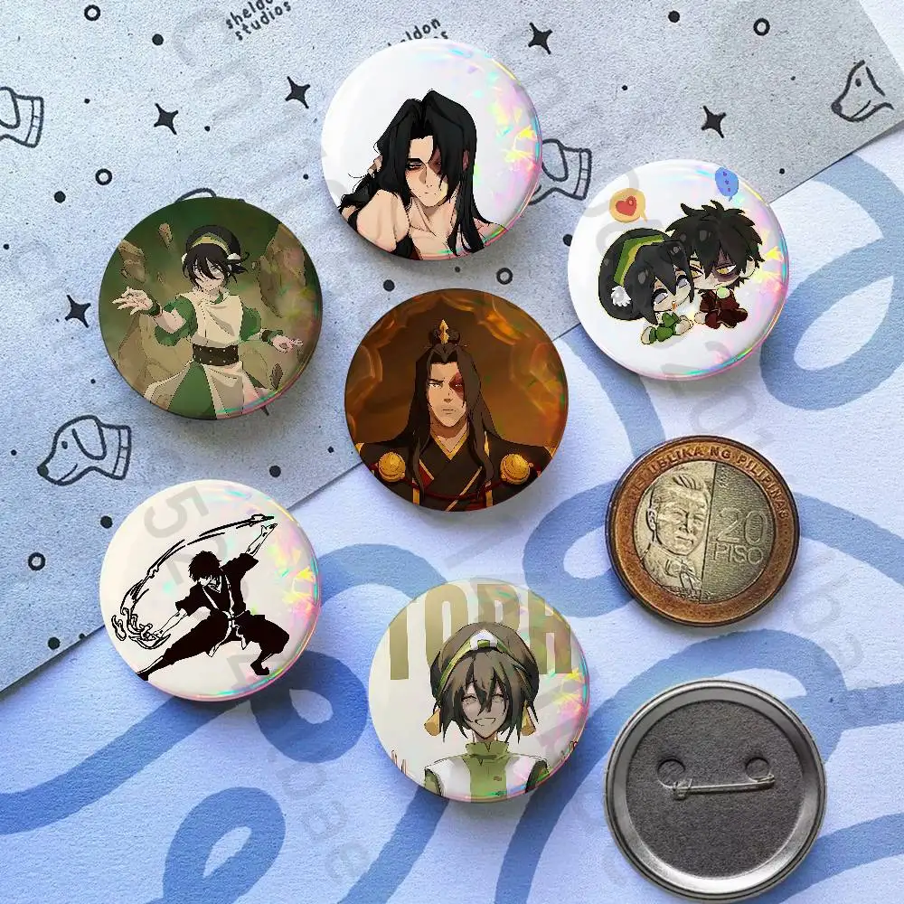 Z-zuko x toph beifong Pins 58mm Cute Cartoon Badge Handmade Brooches for Backpack Accessories Jewelry Gifts