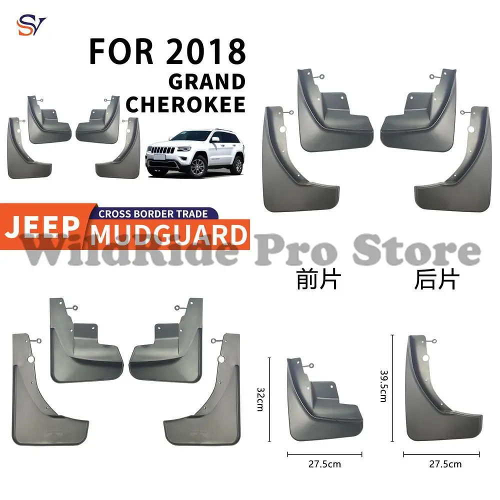 

Front & Rear Rubber Mud Flaps for 2011-2021 Jeep Grand Cherokee Easy Installation Tire Protection