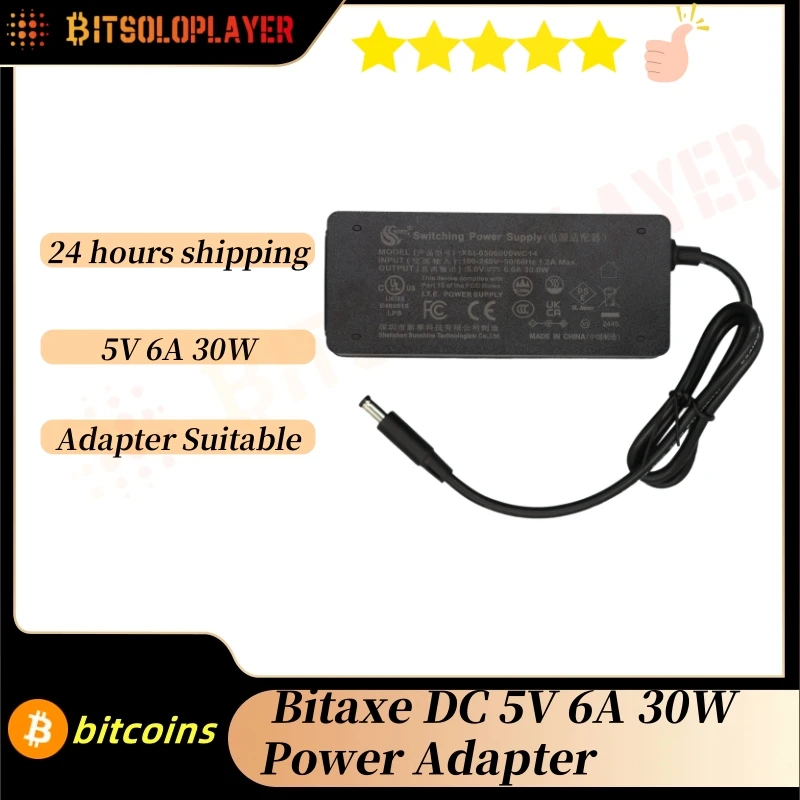 

Bitaxe Power Supply DC 5V 6A 30W Power Adapter Suitable For Bitaxe Max , Ultra , Gamma , Nerdaxe