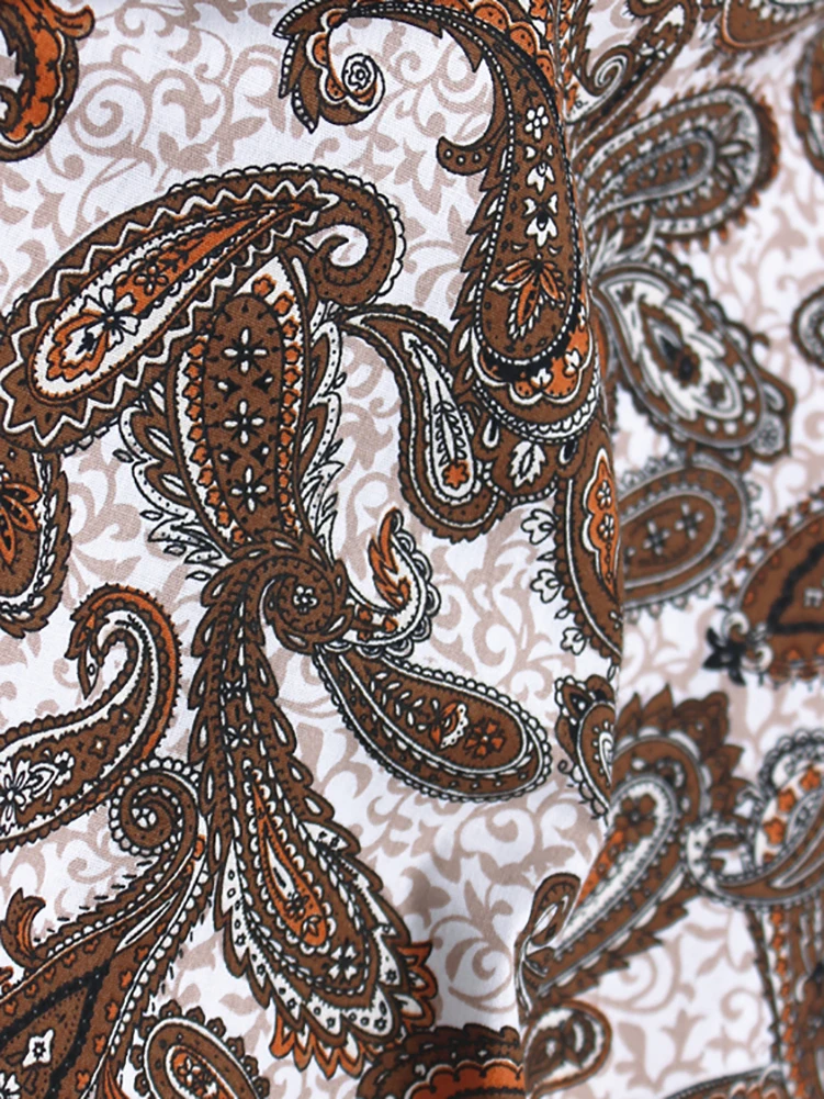 Kwiat w stylu Retro Paisley popelina bawełniana tkanina z nadrukiem dla szycie ubrań DIY ręcznie robiony przez pół metra