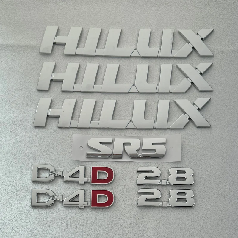 Emblema Adhesivo ABS para Toyota HILUX 2005-2015, Letras para Maletero VIGO MK6 MK7 HILUX 3.0 D4D, Accesorios para el Lateral del Vehículo