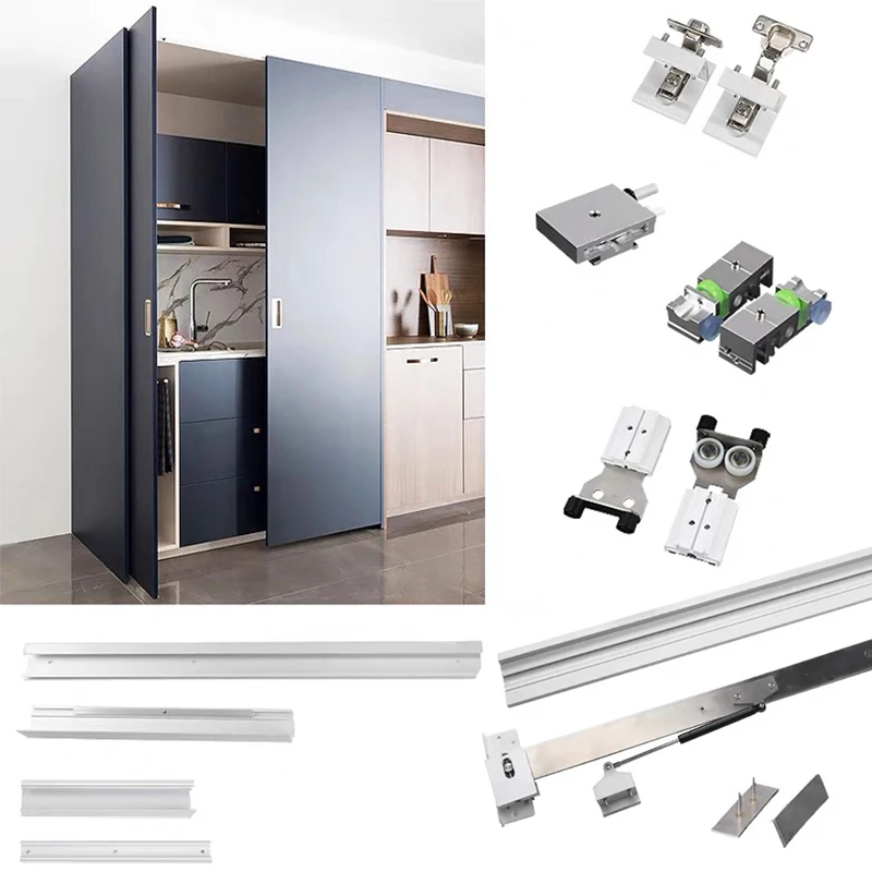 

Hidden pocket folding sliding door roller system
