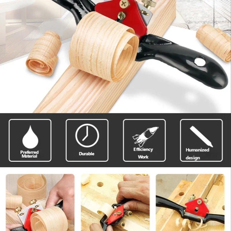 Pá de porca ajustável para barbear com fundo plano, plaina manual para carpintaria de 9/10 polegadas, adequada para artesanato em madeira e madeira