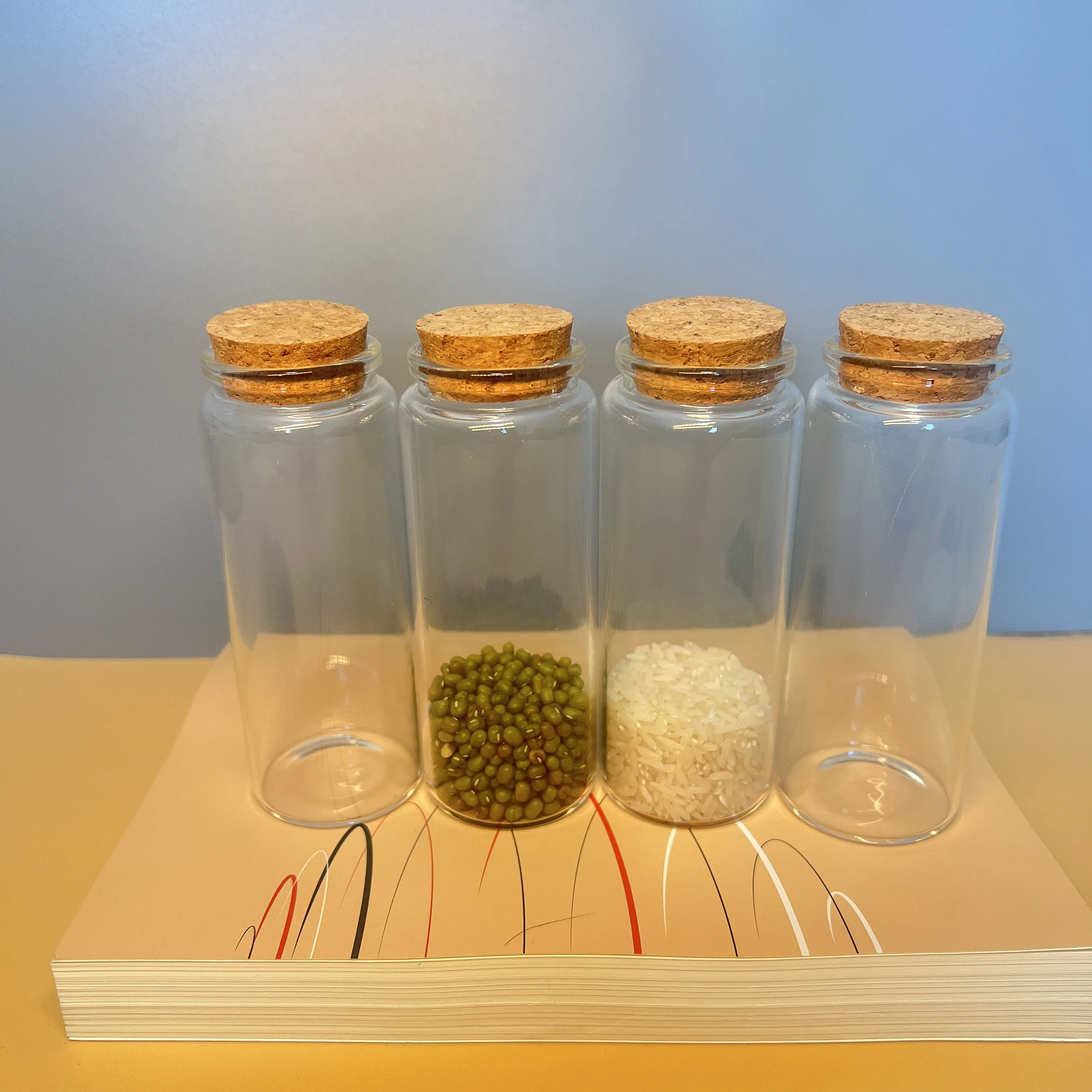 4 PCS 150ml Large Corked Glass Jars 33x47x120mm Airtight Containers Glass bottle Kitchen Storage DIY Gift Kits Vials Gift