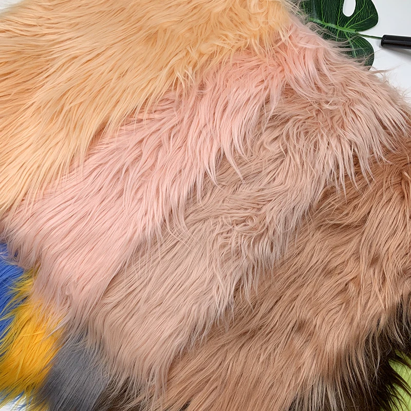 2024 New 25x45cm 100% Polyester Faux Fur Fabric  8cm  Soft long Hair Plush Fabric Handmade Doll/costume DIY Sewing Fabric