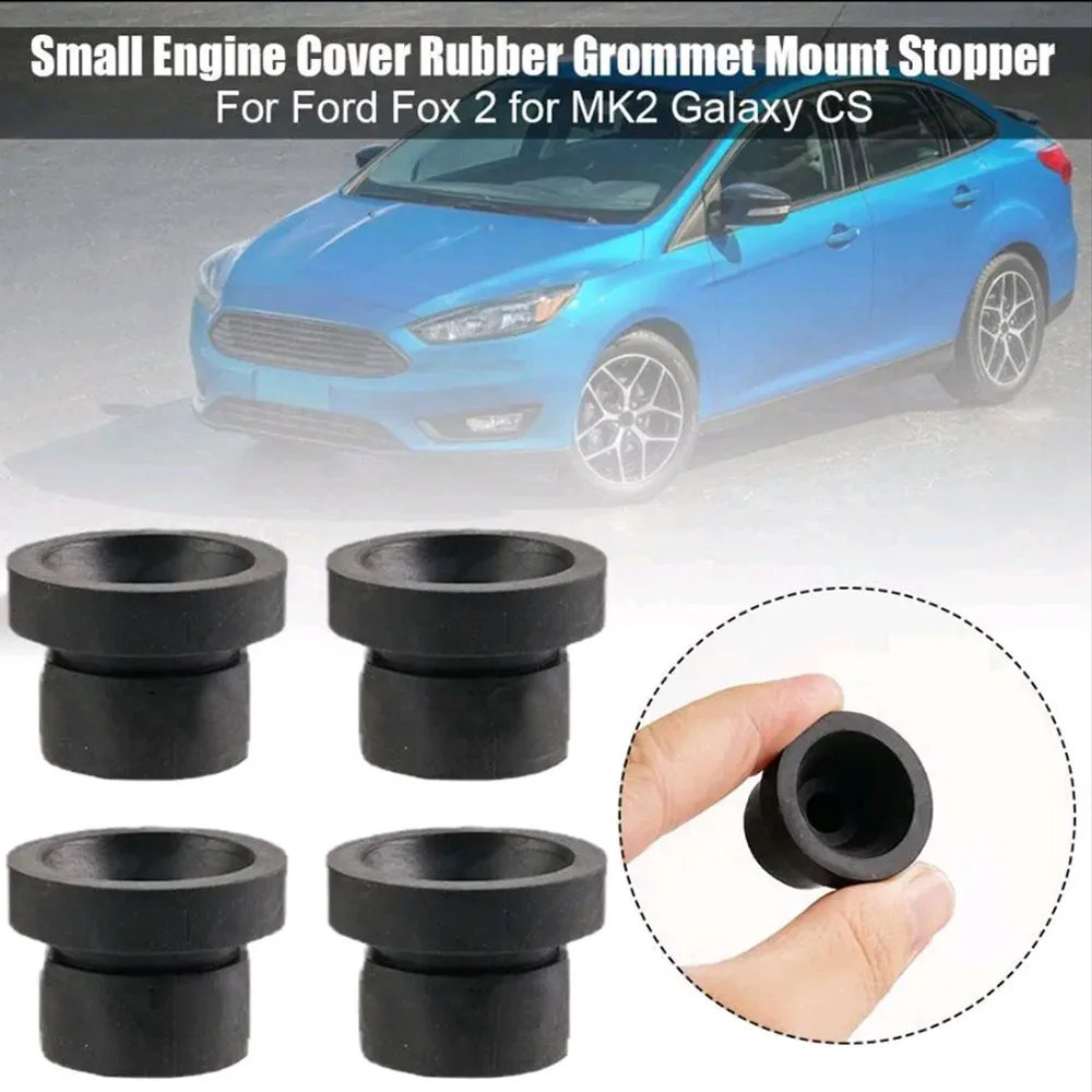 4pcs Blabk Rubber Engine Cover Car Engine Grommet Buffer Mount Bush Stopper for Ford Focus 2 MK2 Galaxy C S Max Mondeo Mk4 4