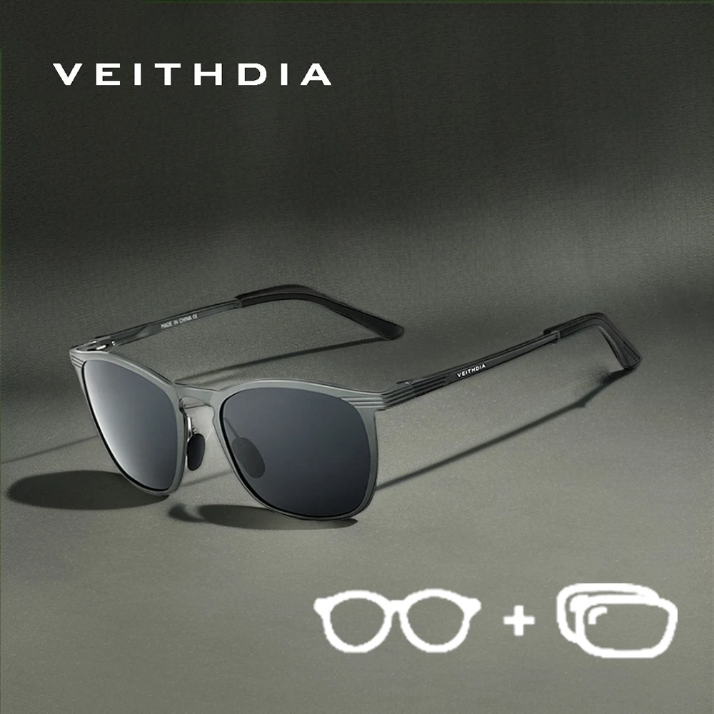 

VEITHDIA брендовые новые солнцезащитные очки по рецепту UV400 с поляризационными линзами, прочные винтажные очки с рецептом для мужчин и женщин PJ6630