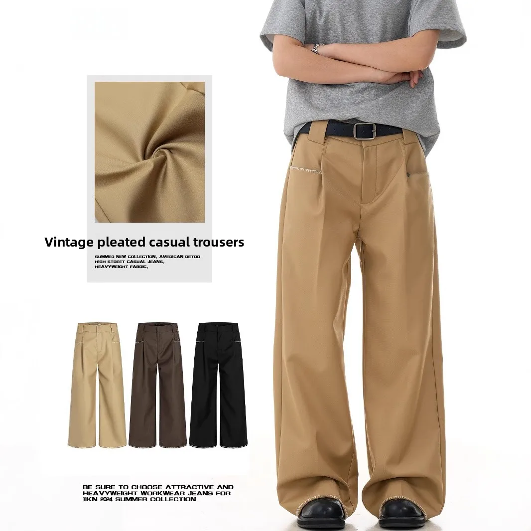 

Мужские и женские повседневные свободные брюки прямого кроя, удобные брюки для отдыха, деловые брюки в стиле Gentleman.