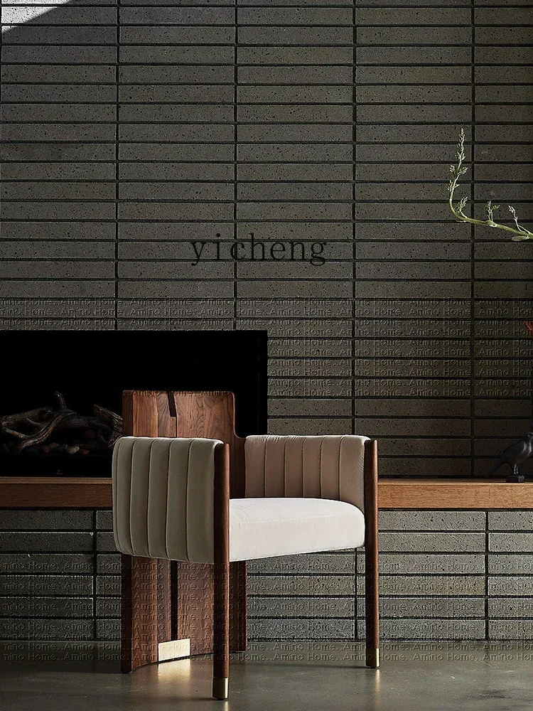 A22 Black Walnut Dining Chair Home Nordic Retro Style Fabric Bar Chair Island Table High Stool