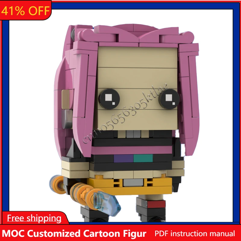 205 PCS Customize Kpop Demon Hunters Brickheadz MOC Mira Brickhead Model Creative Puzzle Birthday Cartoon Anim Figures Toys Gift