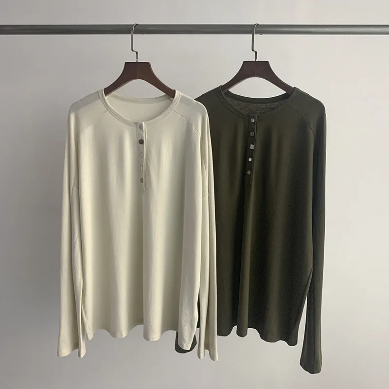 

New Long-sleeved Loose Casual Cotton T-shirt Comfortable and High-end Top for Women