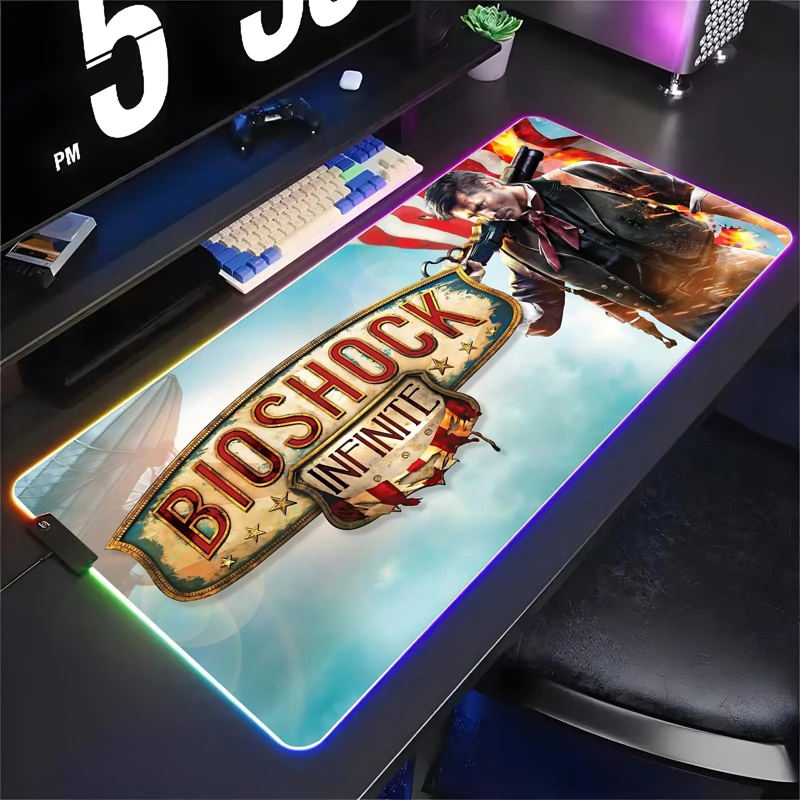 

hot game Bioshock XXL RGB Gaming Mouse Pad Large Gaming Mousepad Keyboard Gamer Mouse Pad Laptop Desk Mat RGBMouse Mats