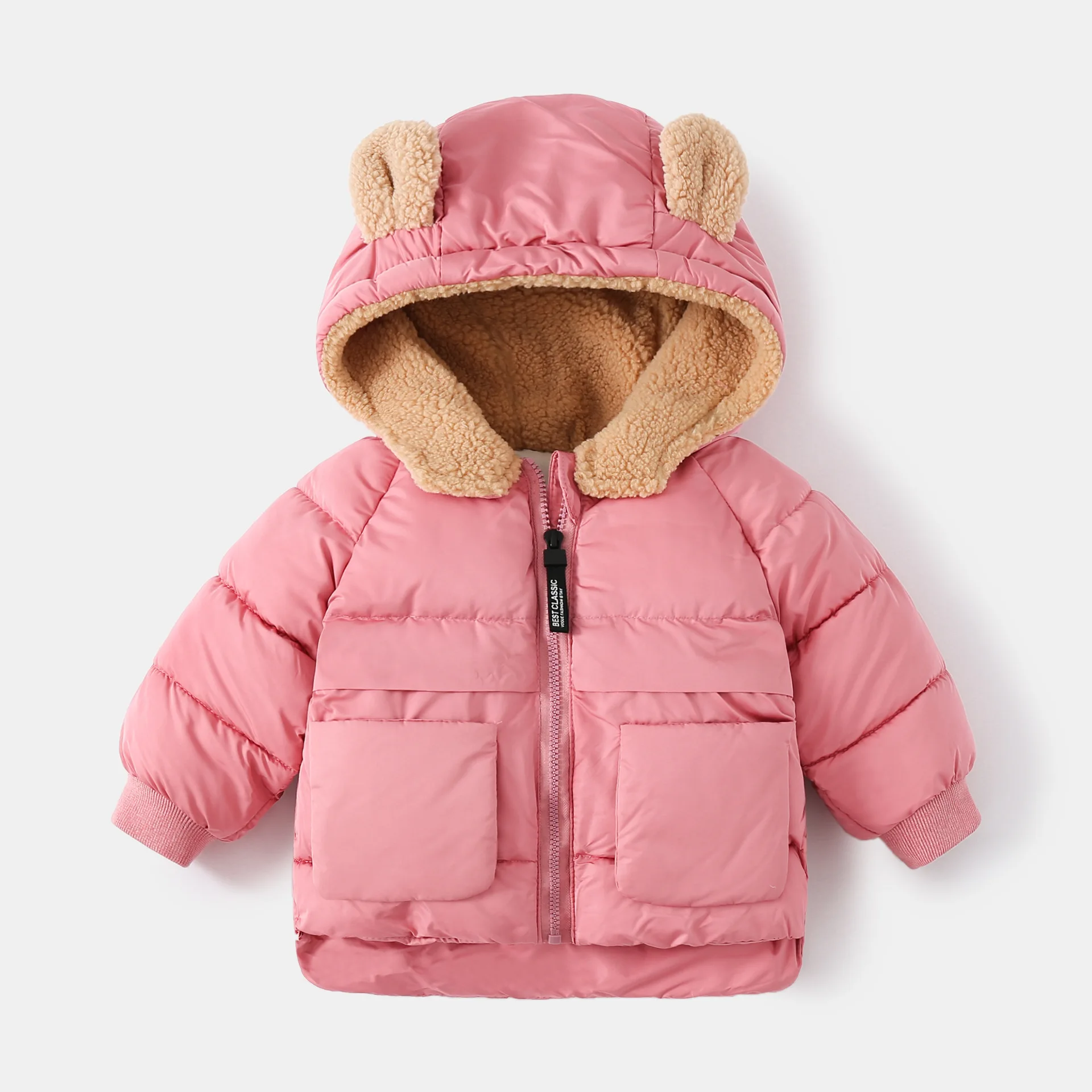 RAISE Korean Autumn Winter Children Boy Parkas 1-6Yrs Kids Boy Fleece Outerwear Outfit Cartoon Bear Ears Little Girl Jacket Coat