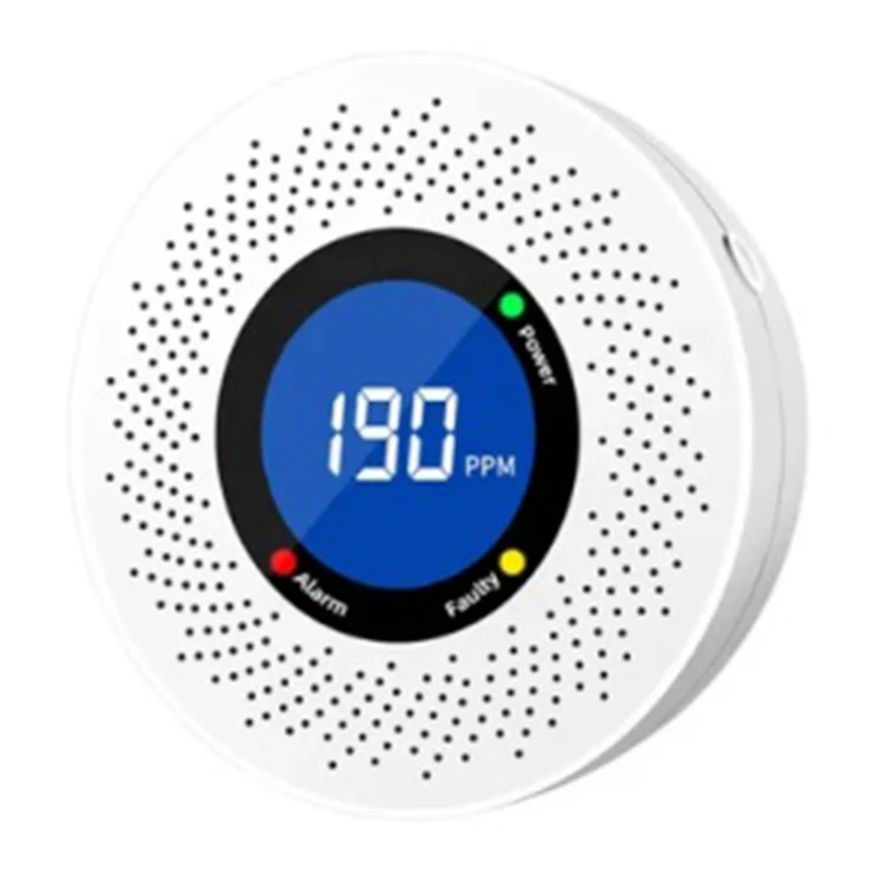 1 Stuks Plastic Koolmonoxide Standalone Detector Co Alarm Met Scherm Display Batterij Aangedreven Voor Thuis Keuken Kantoor