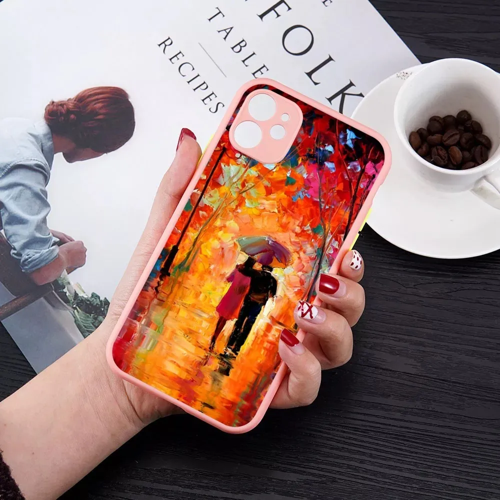 L-Leonid A-Afremov Oil Painting Phone Case For iPhone 14 X XR XS 7 8 Plus 11 12 13 pro MAX 13mini Matte Shockproof Case