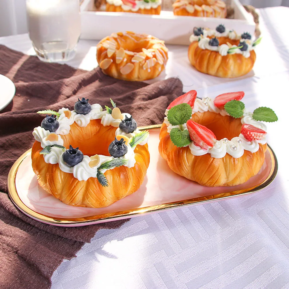 Simulated Fruit Cake Donuts Creative Soft PU Bread Simulation Model Decorations Ornaments Photography Props Stress Relief Toys
