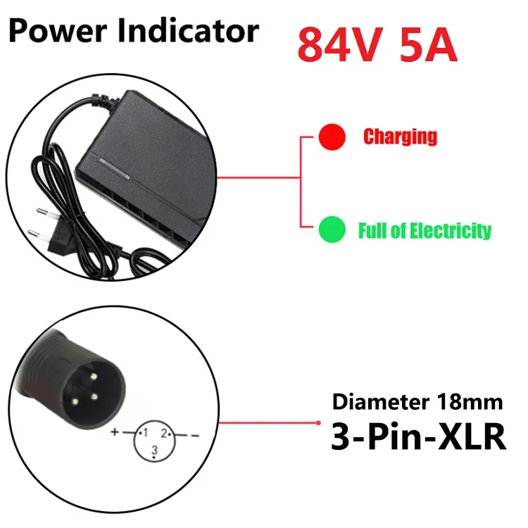 36 V/48 V/60 V/72 V 5A/2A Oplader Li-ion Batterij Elektrische Fiets Oplader 42 V/54.6 V/67.2 V/84 V 5A/2A Elektrische Scooter E-Bike Oplader